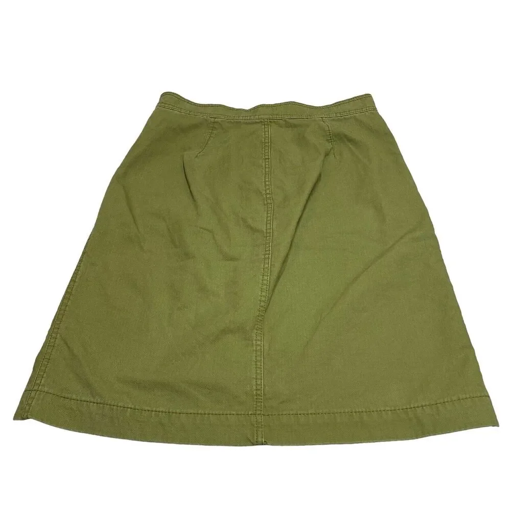 J CREW Olive Green Denim Skirt Women’s Size 0 - Picture 3 of 9